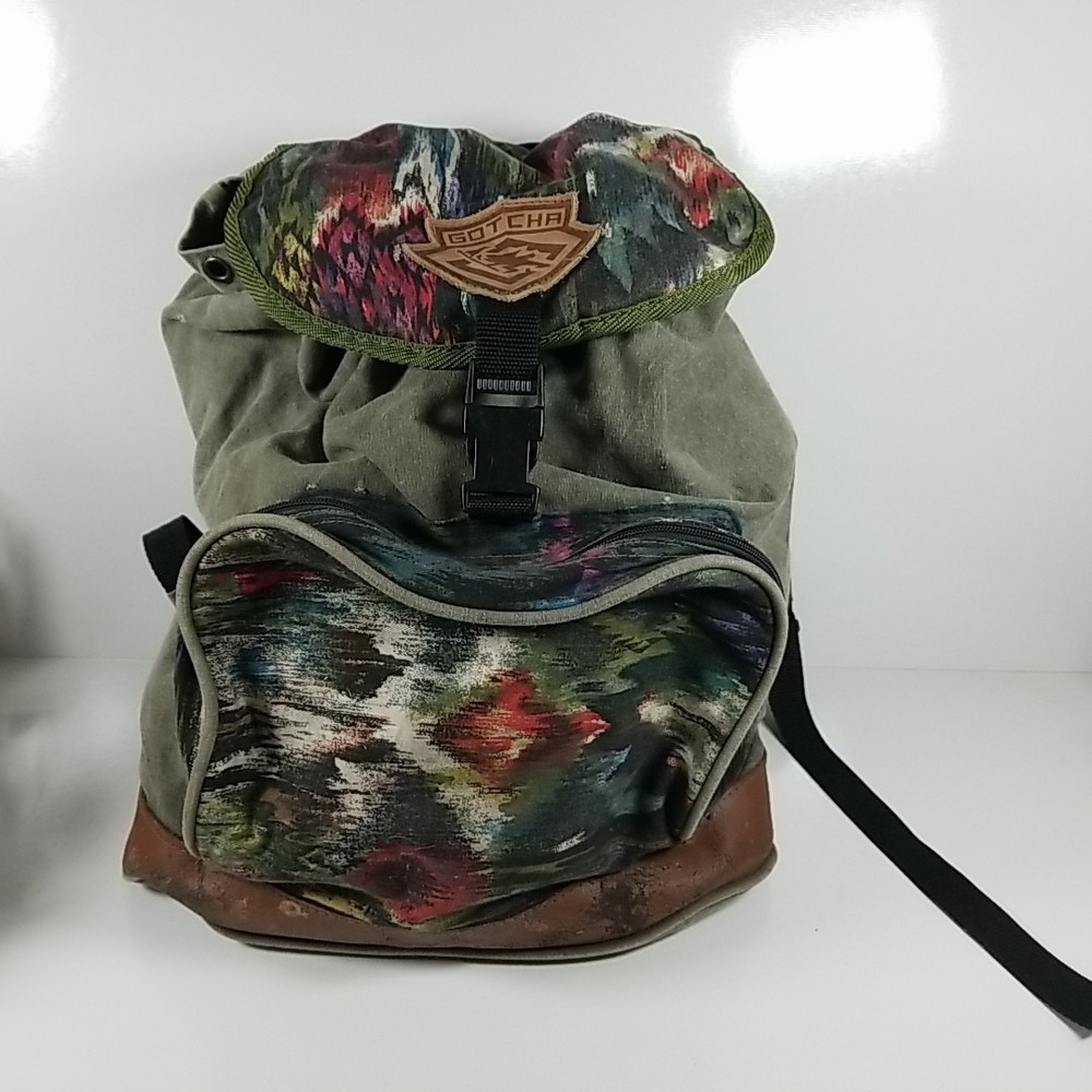 Rare 90s Gotcha Ruck Sack Surf, Skate Wear Vintage Southwestern Tapestry